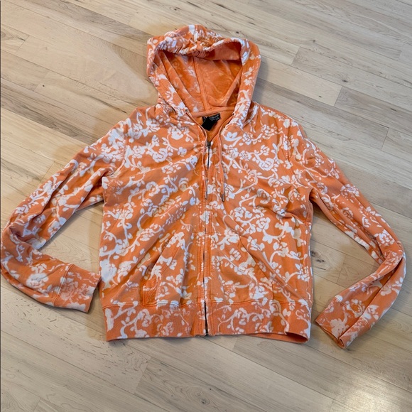 Lucky Brand Tops - Vintage-Y2K-Lucky Brand Floral Rose AOP-Zip Up Hoodie Sweatshirt-XL-Cotton